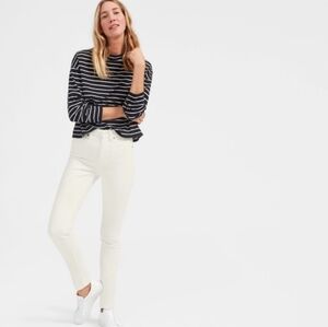Everlane White Mid Rise Skinny Jeans